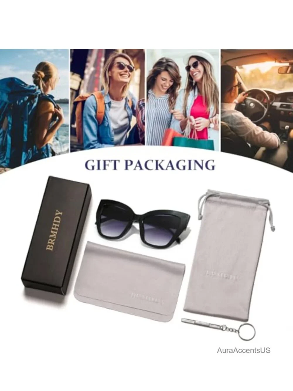 Oversized Cat Eye Sunglasses UV400 Full-Frame Retro Women's Big Shades